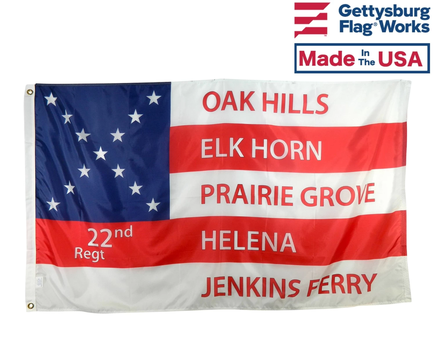 20th/22nd Arkansas 1864 Flag - 3x5' 1 20th/22nd Arkansas 1864 Flag - 3x5'