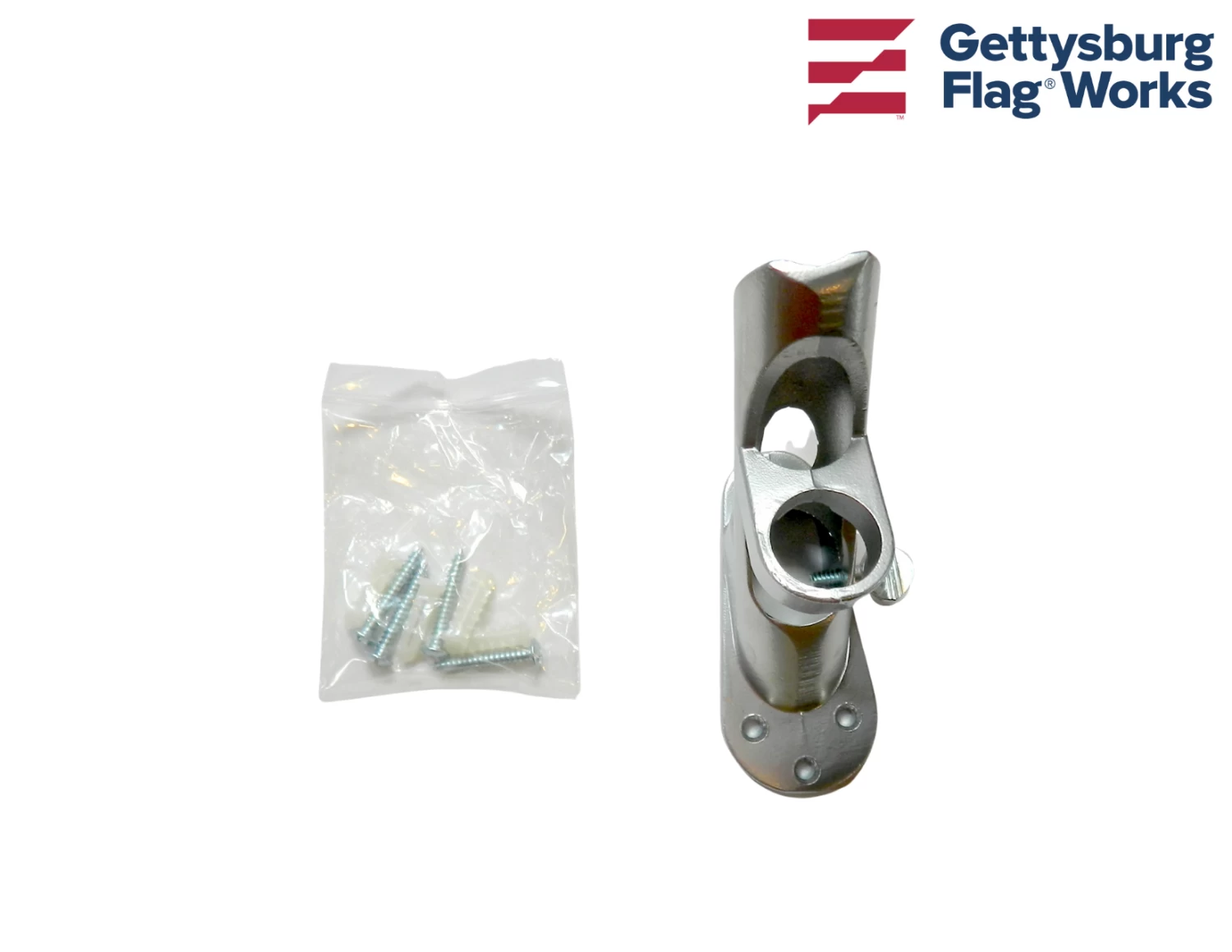 Aluminum Flag Bracket - 2 Position Silver 4 Aluminum Flag Bracket - 2 Position Silver - Image 4