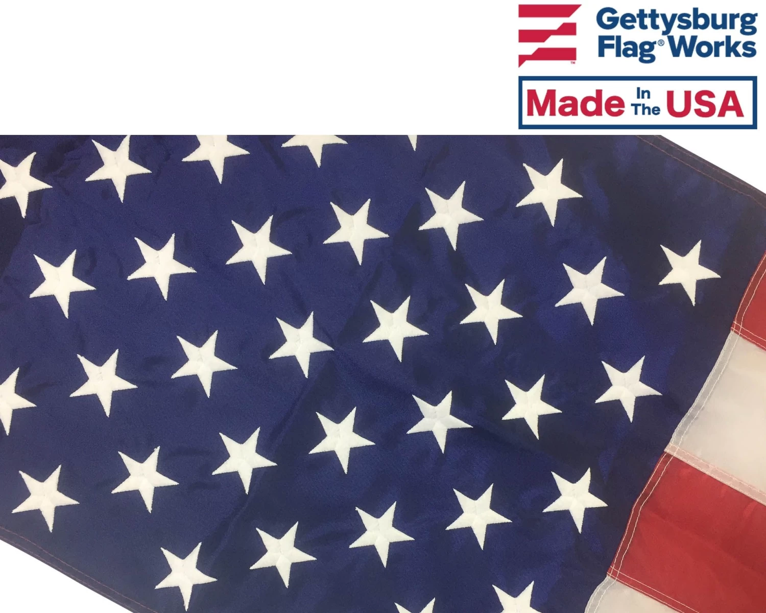 Embroidered American Flag Pulldown With 5 Stripes 2 Embroidered American Flag Pulldown With 5 Stripes - Image 2