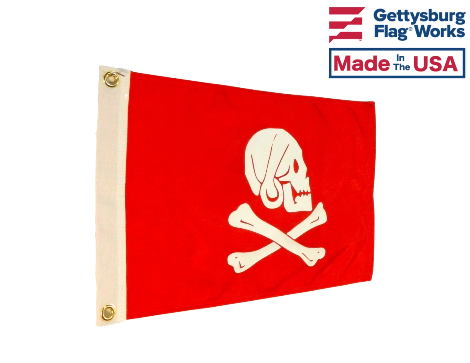 Henry Every "RED DREAD PIRATE" Flag - 12x18" - Made In USA 2 Henry Every "RED DREAD PIRATE" Flag - 12x18" - Made In USA - Image 2
