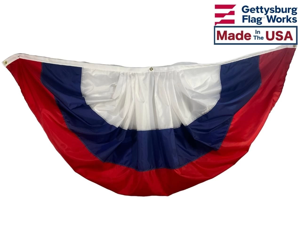 3-Stripe Pleated Fan-3x6' 1 3-Stripe Pleated Fan-3x6'