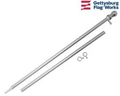 Aluminum Spinning Pole -Flags and Banners Store 6 silver spin pole h