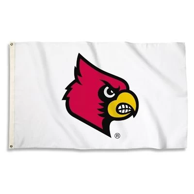 LOUISVILLE CARDINALS Outdoor Flag - WHITE 1 LOUISVILLE CARDINALS Outdoor Flag - WHITE