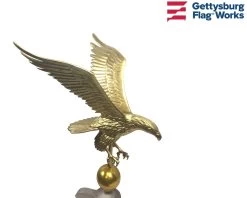 Flying Eagle On Ball Ornament Topper, Gold