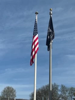 POW/MIA Outdoor Flag-NYLON 18 POW/MIA Outdoor Flag-NYLON -Flags and Banners Store american flag and pow on store flag poles at rest