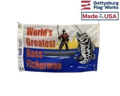 Bass Fisherman Flag - 12x18"