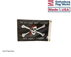 The Beatings Will Continue Until Morale Improves Pirate Flag - Black 8 The Beatings Will Continue Until Morale Improves Pirate Flag - Black -Flags and Banners Store beat back