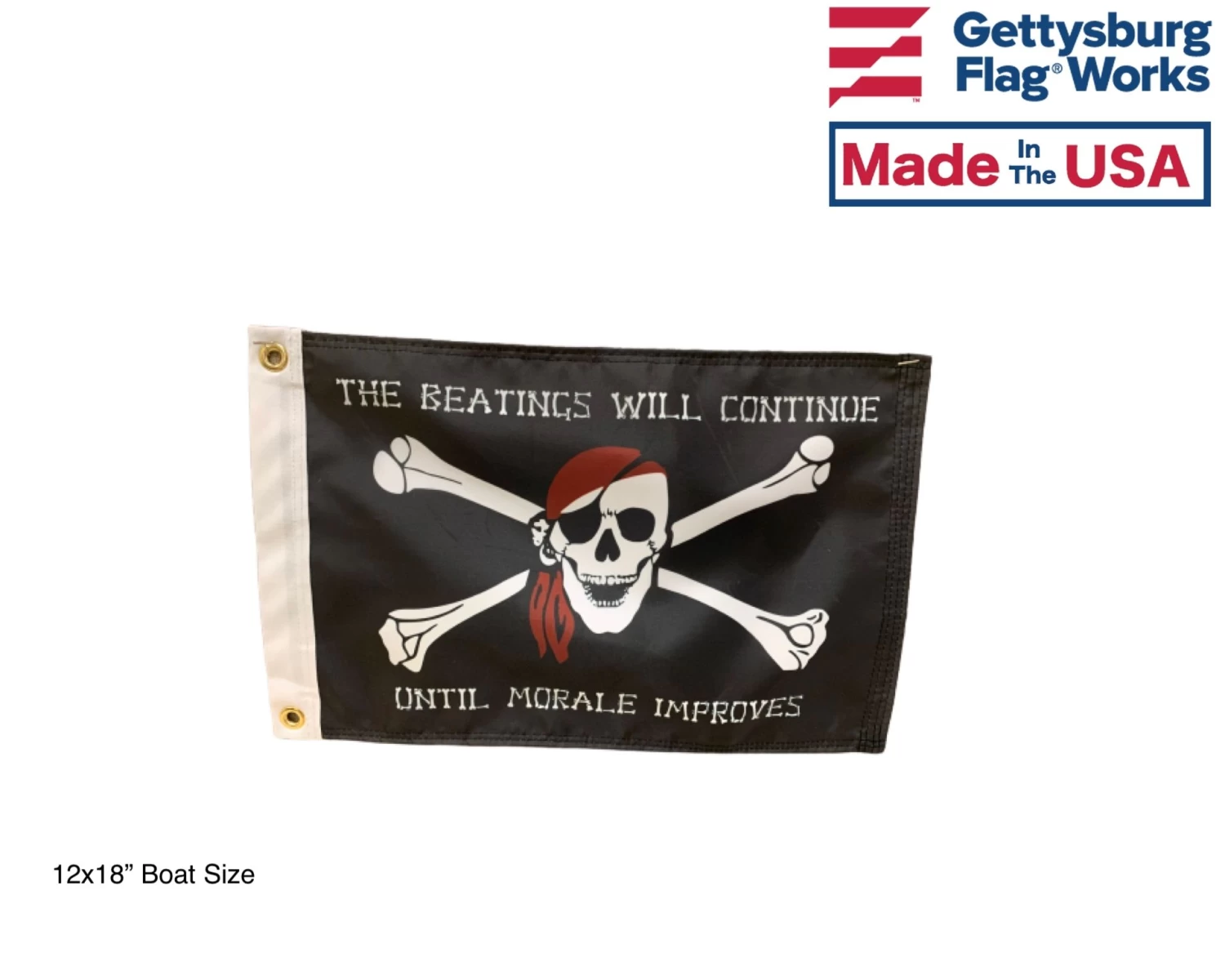 The Beatings Will Continue Until Morale Improves Pirate Flag - Black 1 The Beatings Will Continue Until Morale Improves Pirate Flag - Black