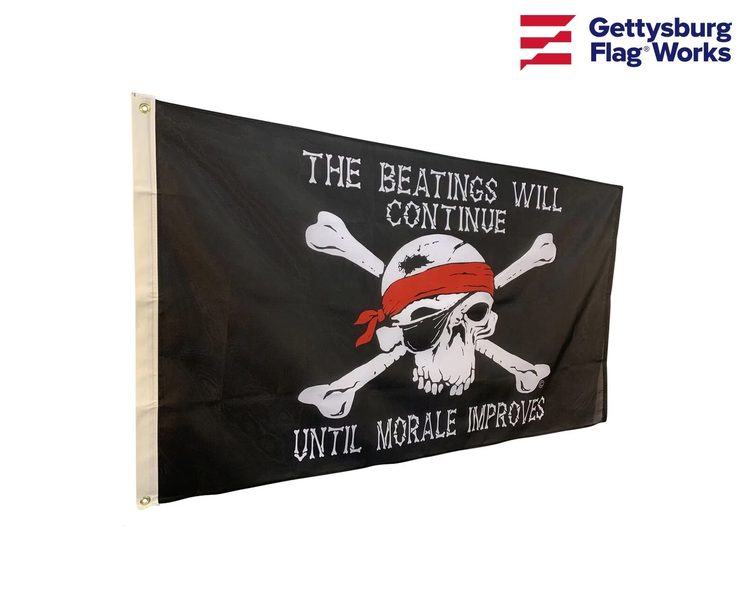 The Beatings Will Continue Until Morale Improves Pirate Flag - Black 5 The Beatings Will Continue Until Morale Improves Pirate Flag - Black - Image 5