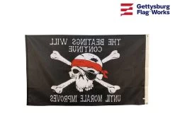 The Beatings Will Continue Until Morale Improves Pirate Flag - Black 11 The Beatings Will Continue Until Morale Improves Pirate Flag - Black -Flags and Banners Store beatings 3x5 3