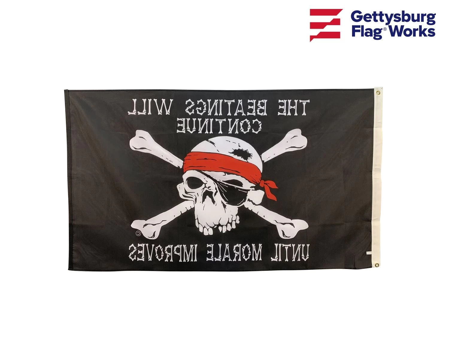 The Beatings Will Continue Until Morale Improves Pirate Flag - Black 6 The Beatings Will Continue Until Morale Improves Pirate Flag - Black - Image 6