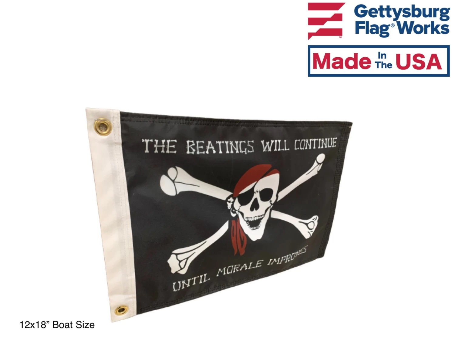 The Beatings Will Continue Until Morale Improves Pirate Flag - Black 2 The Beatings Will Continue Until Morale Improves Pirate Flag - Black - Image 2