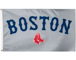 Boston Red Sox Flag, Gray Background