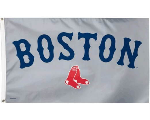 Boston Red Sox Flag, Gray Background 1 Boston Red Sox Flag, Gray Background