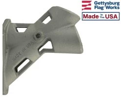 Flag Bracket 2 Position Silver Aluminum - 1.25" Diameter