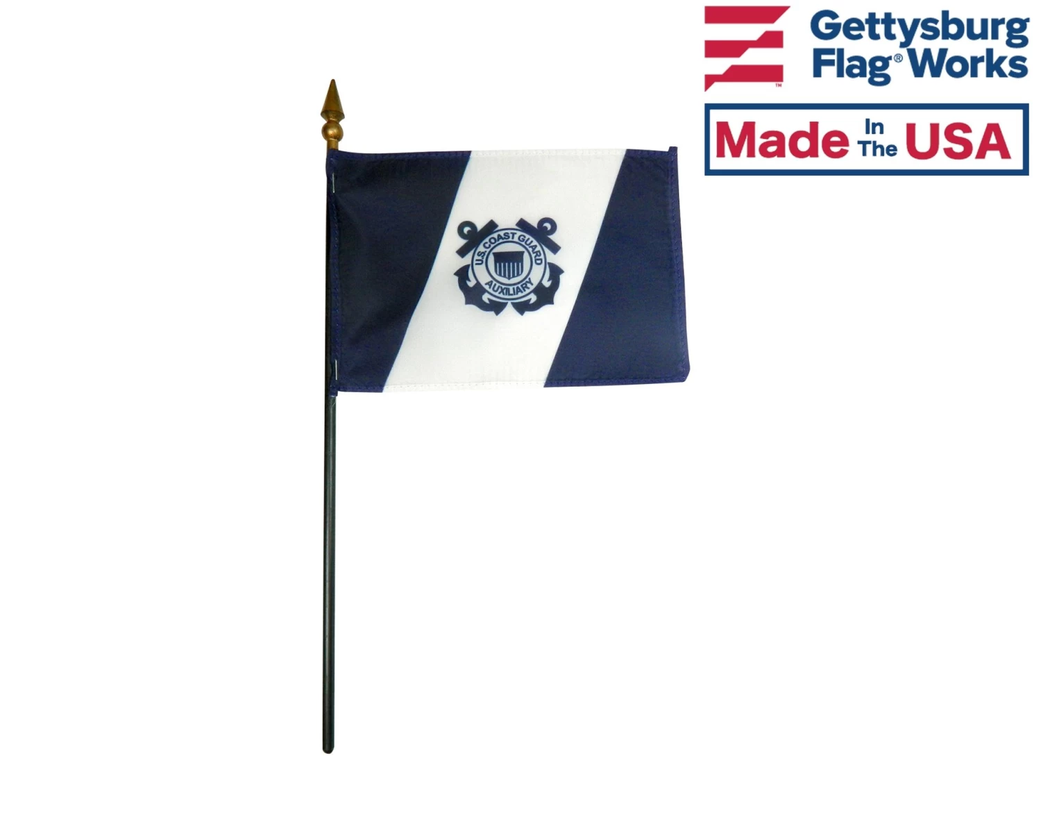 Coast Guard Auxiliary Stick Flag 1 Coast Guard Auxiliary Stick Flag