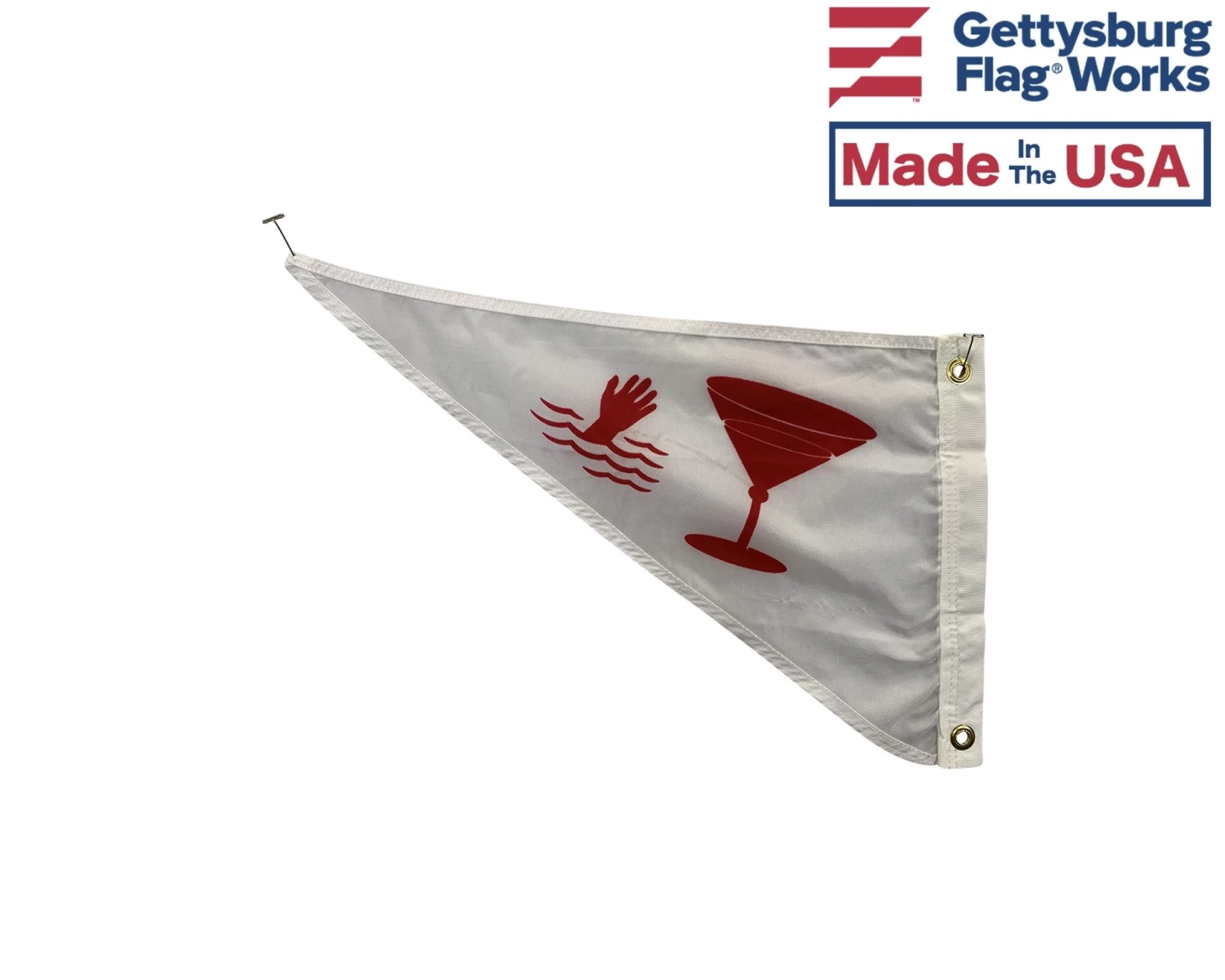 Cocktail Triangle Boat Pennant - 10x15" 2 Cocktail Triangle Boat Pennant - 10x15" - Image 2