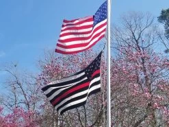 Thin Red Line Embroidered Star Flag - Made In USA -Flags and Banners Store customer photo from fb american with thin red line in nc