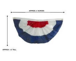 PATRIOTIC PLEATED FAN-RED CENTER (NYLON, 3 SEWN STRIPES) -Flags and Banners Store dscn0195