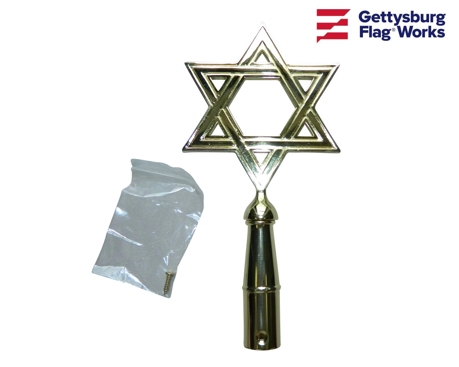 Star Of David Gold Finial 2 Star Of David Gold Finial - Image 2