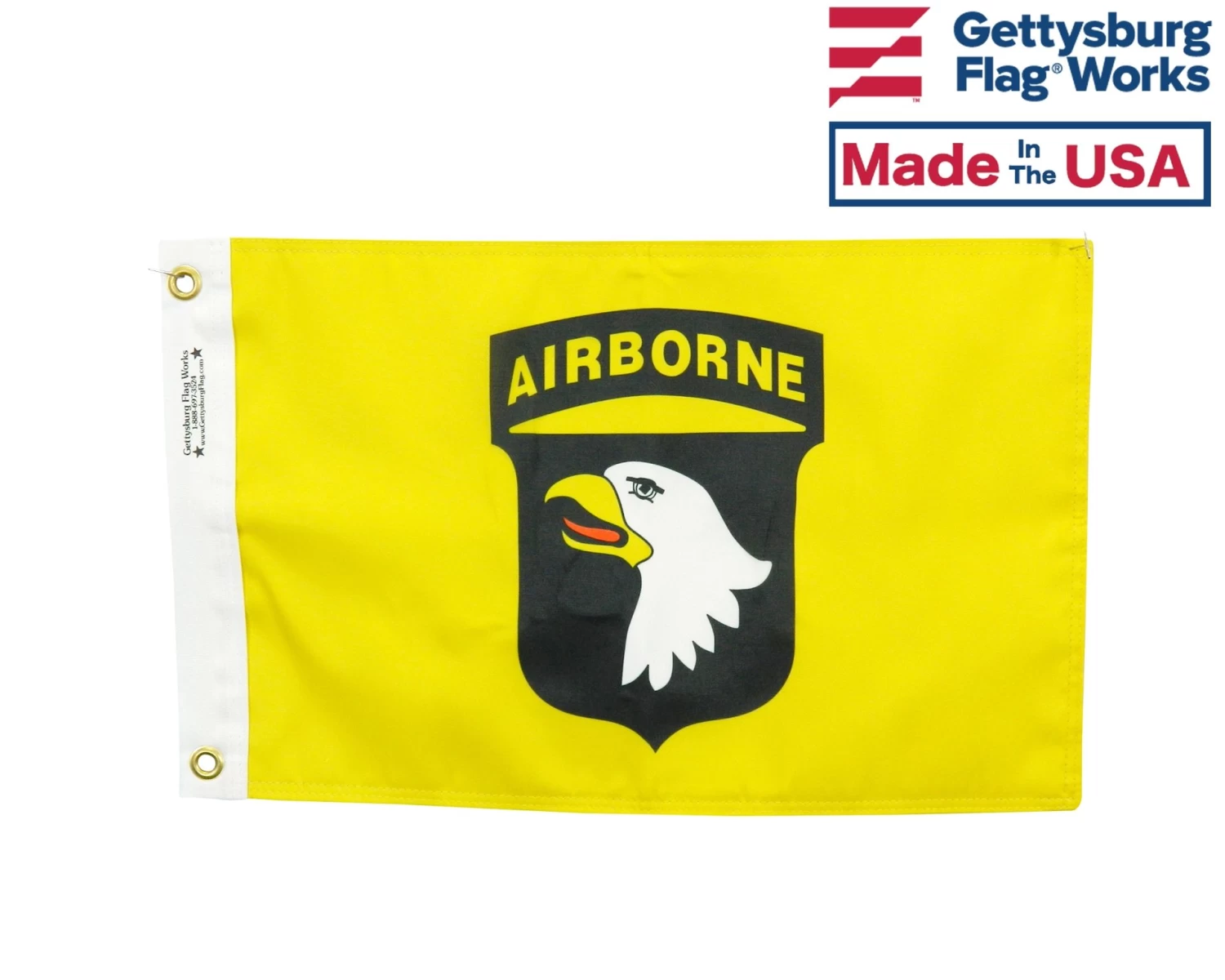 12x18" 101st Airborne (Yellow) Boat Flag 1 12x18" 101st Airborne (Yellow) Boat Flag