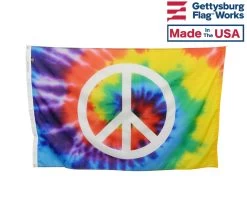 Tie Dye Peace Sign Flag - 3x5'