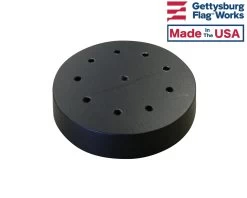 Black Wooden Round Table Base For 4x6" Stick Flags, 10 Hole