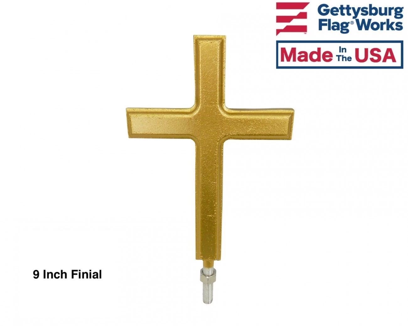 Christian Cross In-Ground Flag Pole Finial - Choose Options 1 Christian Cross In-Ground Flag Pole Finial - Choose Options