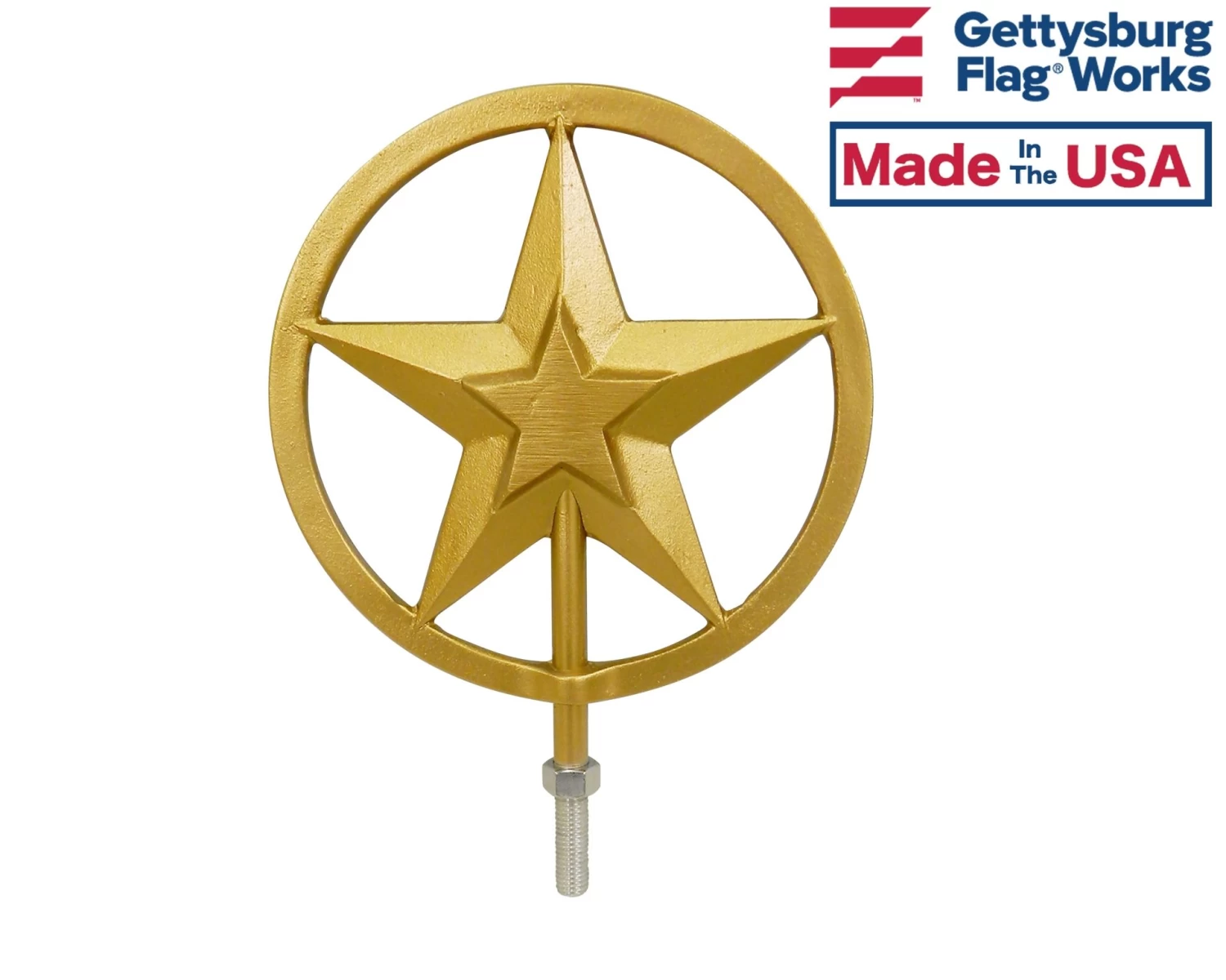 Texas Star In-Ground Flag Pole Finial 1 Texas Star In-Ground Flag Pole Finial