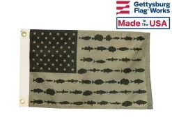 American Fisherman Boat Flag-Black & White-12x18"