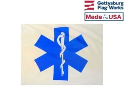 EMS Star Of Life Flag - 3x5' -Flags and Banners Store emsseal