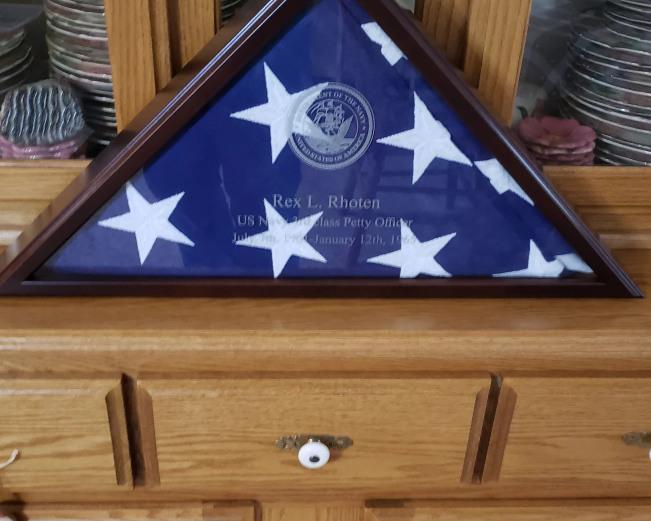 Engraved Memorial Flag Case - "Veteran Engraved" 5 Engraved Memorial Flag Case - "Veteran Engraved" - Image 5