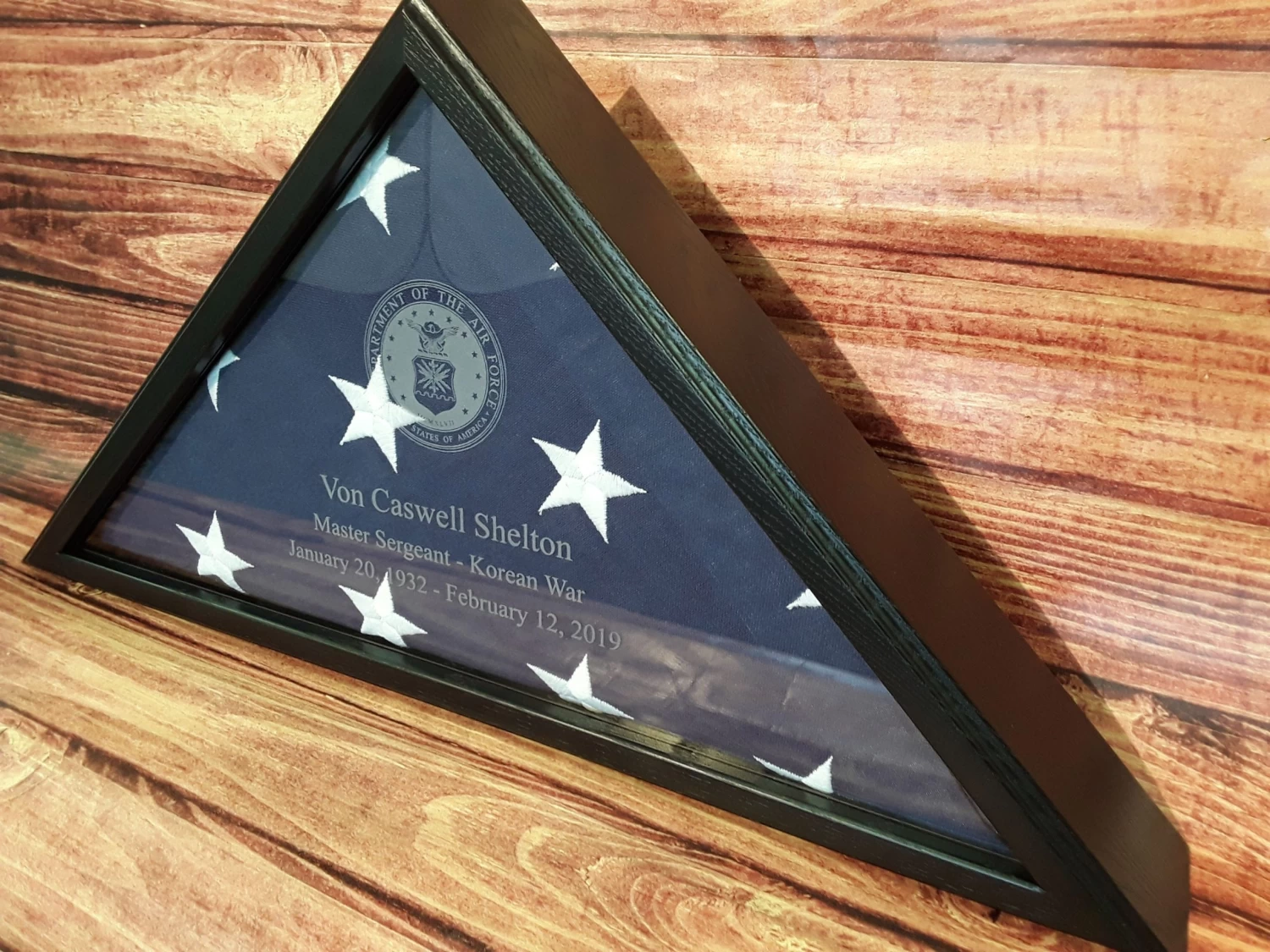Engraved Memorial Flag Case - "Veteran Engraved" 3 Engraved Memorial Flag Case - "Veteran Engraved" - Image 3