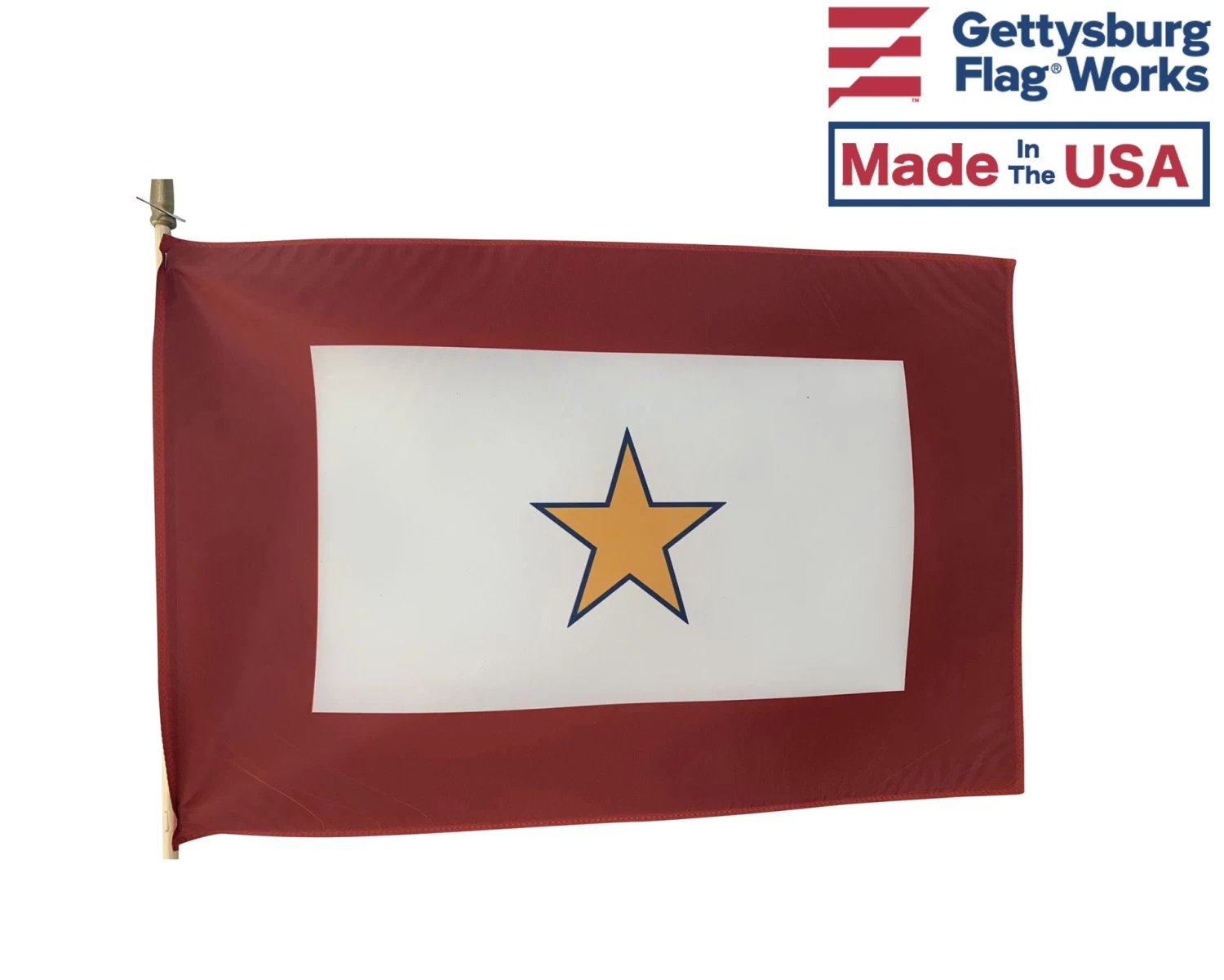 Gold Star Service Stick Flag - 12x18" 2 Gold Star Service Stick Flag - 12x18" - Image 2