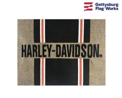 VINTAGE HARLEY-DAVIDSON BANNER-11X15" 6 VINTAGE HARLEY-DAVIDSON BANNER-11X15" -Flags and Banners Store harley burlap close up