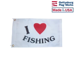 I Love Fishing Boat Flag