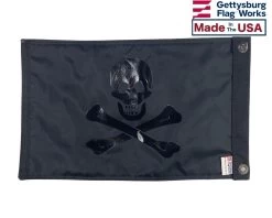 No Quarter Jolly Roger: Blackout Edition -Flags and Banners Store jolly roger black out back