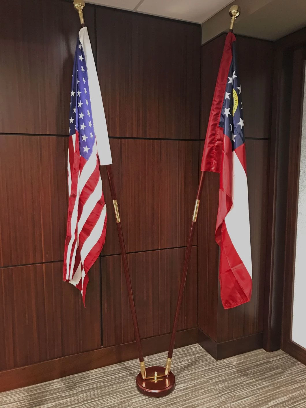 Signature Mahogany Floor Stand Two Hole 2 Signature Mahogany Floor Stand Two Hole - Image 2