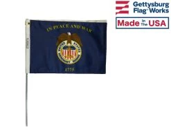 Merchant Marine Motorcycle Flag -12x18" -Flags and Banners Store merchant marine pole