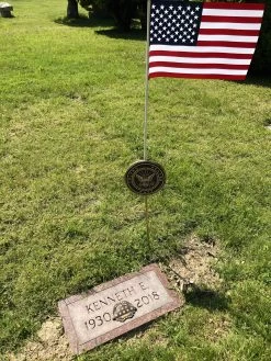Navy Grave Marker - Choose Options 13 Navy Grave Marker - Choose Options -Flags and Banners Store navy grave marker with flag at grave