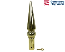 Round Spear Gold Plastic Finial 6 Round Spear Gold Plastic Finial -Flags and Banners Store old plastic round spear b