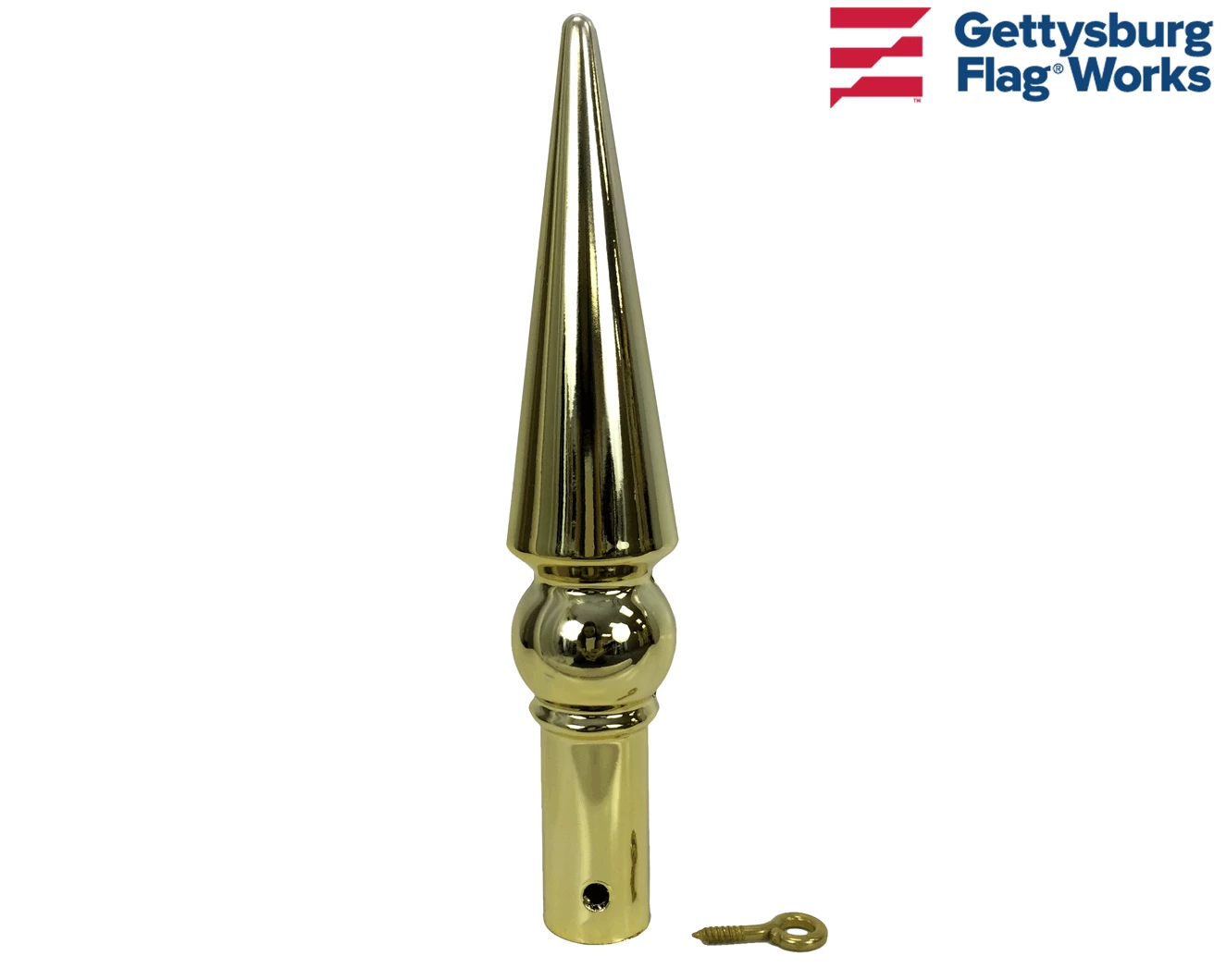 Round Spear Gold Plastic Finial 3 Round Spear Gold Plastic Finial - Image 3