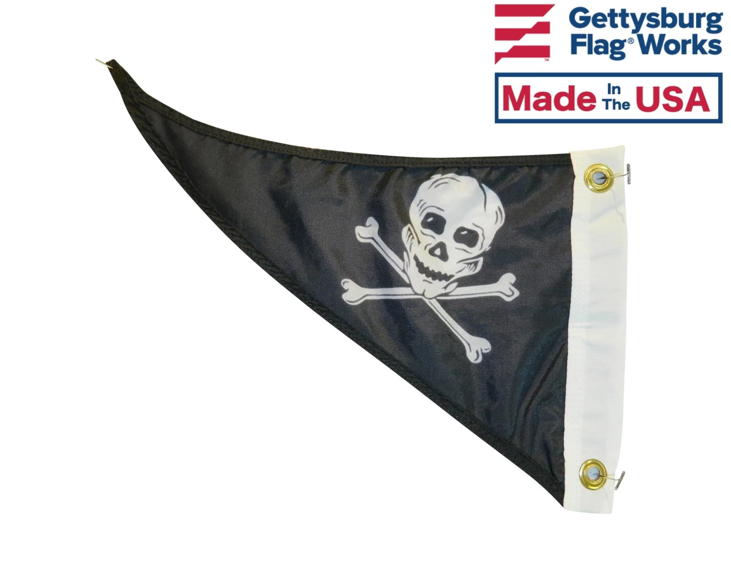 Jolly Roger Pirate Triangle Boat Pennant 10x15" 4 Jolly Roger Pirate Triangle Boat Pennant 10x15" - Image 4