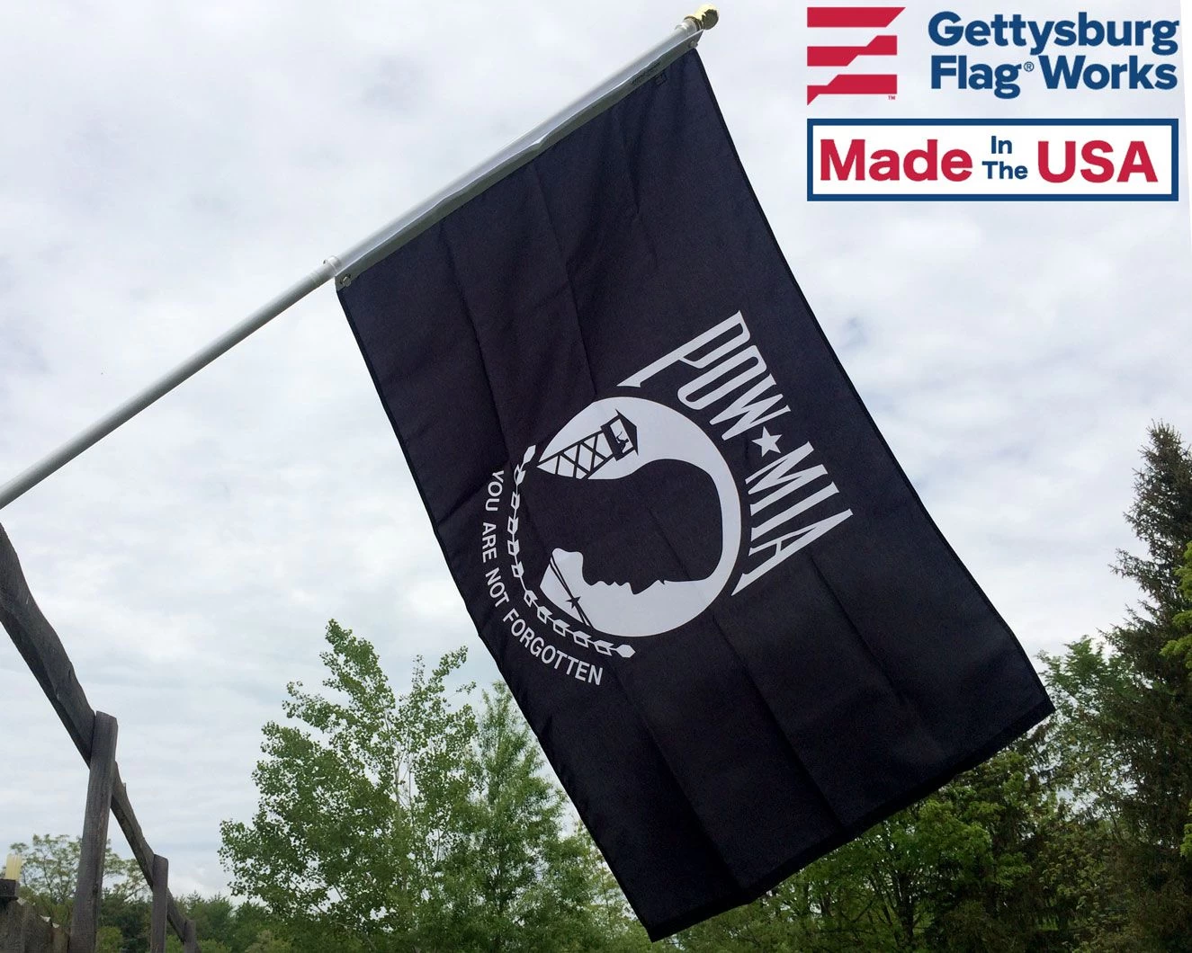 POW/MIA Outdoor Flag-NYLON 3 POW/MIA Outdoor Flag-NYLON - Image 3