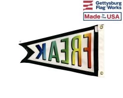 FREAK PENNANT FLAG -Flags and Banners Store rainbow freak flag back