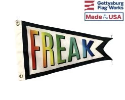 FREAK PENNANT FLAG -Flags and Banners Store rainbow freak flag front