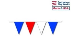 Patriotic Red/White/Blue Triangle Pennant Strings - 9x12" Pennant Size