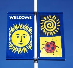 Premium Fiberglass Avenue Banner Hardware Set - Double -Flags and Banners Store streetview twin