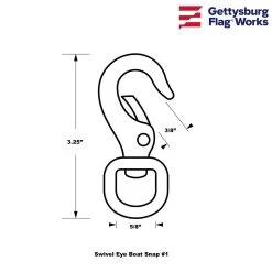 Stainless Steel Marine Snap -Flags and Banners Store swivel eye diagram