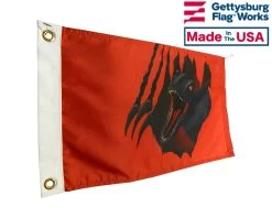 "Legend Of The Raptor" Dinosaur Flag - Cretaceous Velociraptor - Choose Options -Flags and Banners Store t rex side